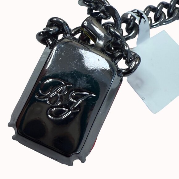 Betsey Johnson Jack-O-Lantern Necklace With Pumpkin Charm & Mixed Metal Chain - Picture 6 of 10